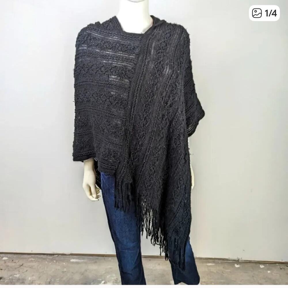 Elegant Black Poncho
